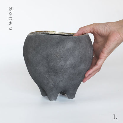 はなのさとL 植木鉢 おしゃれ セラミック 和洋折衷 底穴あり 径17.5cm 高16.5cm 底穴あり