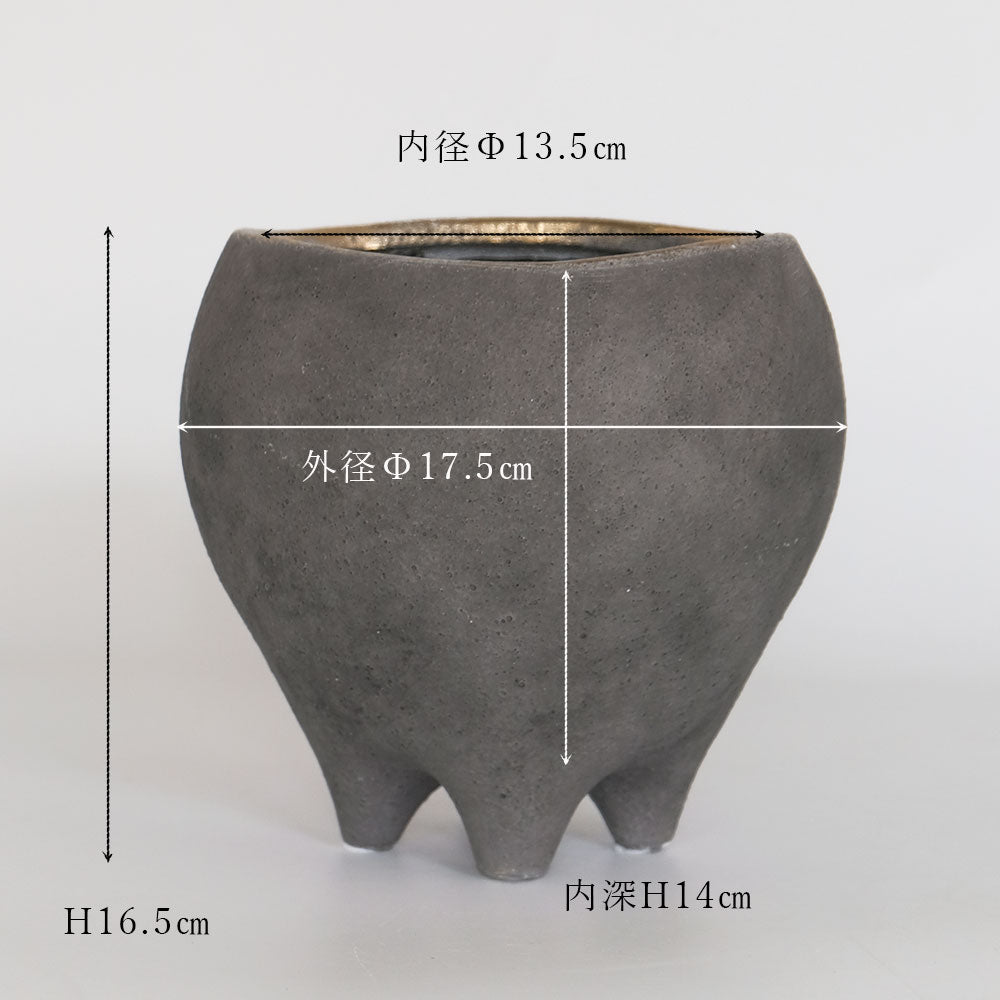 はなのさとL 植木鉢 おしゃれ セラミック 和洋折衷 底穴あり 径17.5cm 高16.5cm 底穴あり