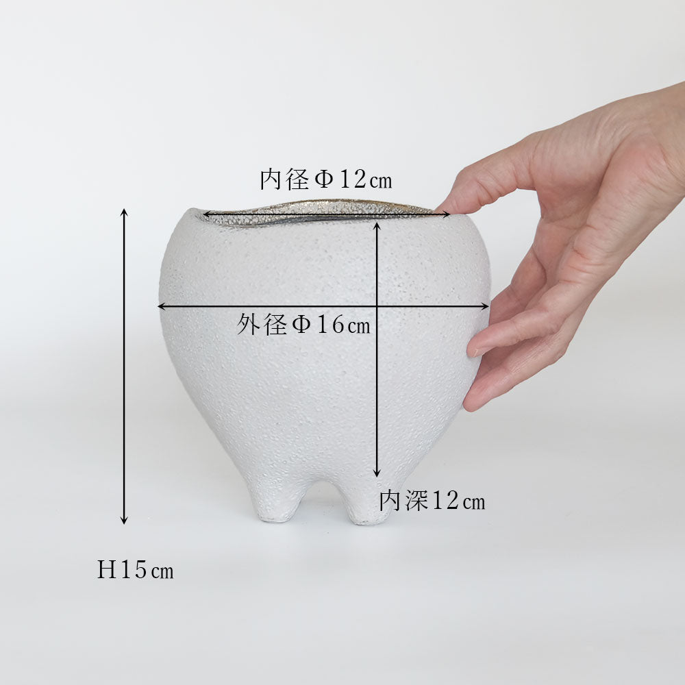 はなのさとM 植木鉢 おしゃれ セラミック 和洋折衷 径16cm 高15cm 底穴あり