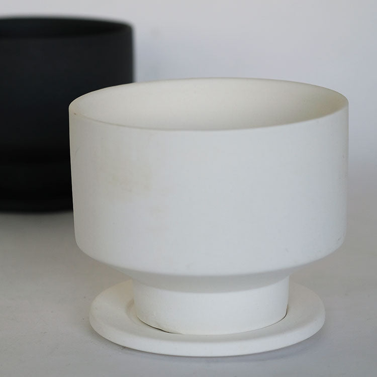 植木鉢 おしゃれ 陶器鉢 はなせ 受皿付 セラミック鉢 釉薬鉢 径10cm 高9cm 底穴あり