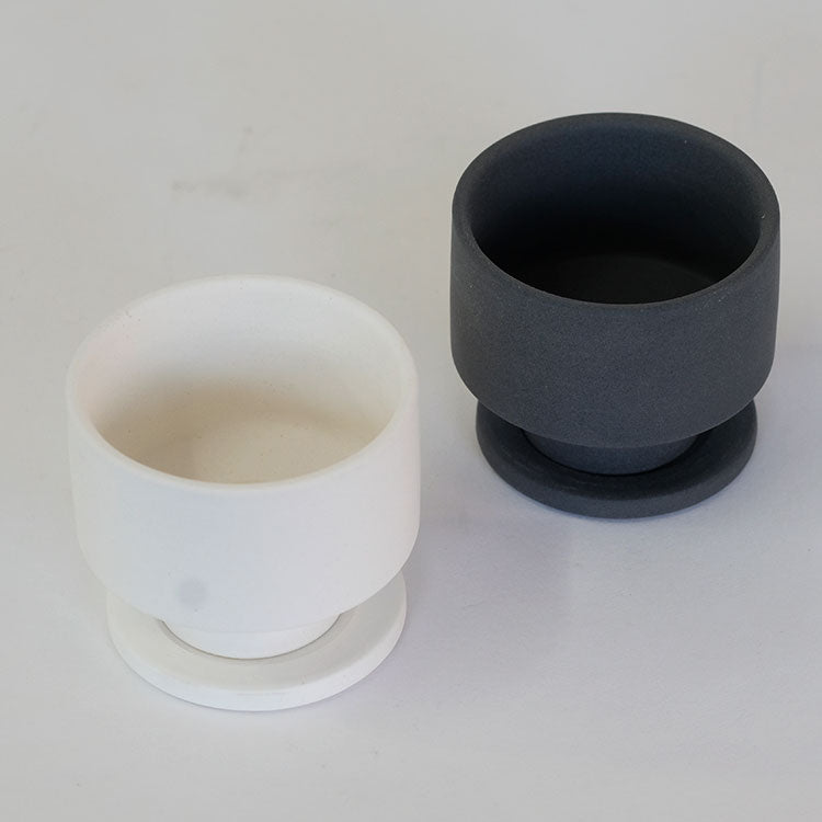 植木鉢 おしゃれ 陶器鉢 はなせminimini 受皿付セラミック釉薬鉢 径5cm 高4cm 底穴あり
