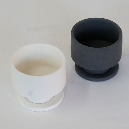 植木鉢 おしゃれ 陶器鉢 はなせminimini 受皿付セラミック釉薬鉢 径5cm 高4cm 底穴あり