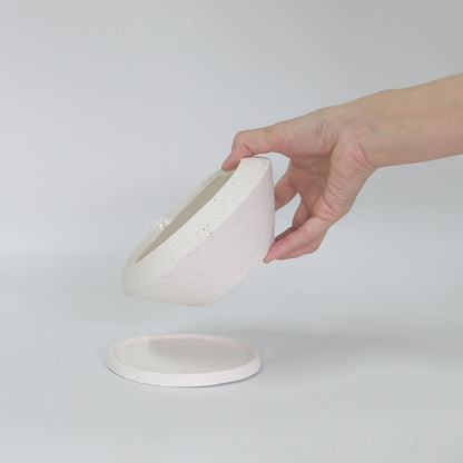 植木鉢 おしゃれ 陶器 イオニアサークルS 受皿付 セラミック鉢 径16cm 高7cm ホワイト 底穴あり