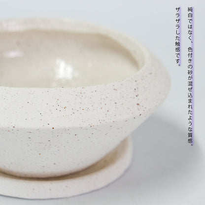植木鉢 おしゃれ 陶器 イオニアサークルS 受皿付 セラミック鉢 径16cm 高7cm ホワイト 底穴あり