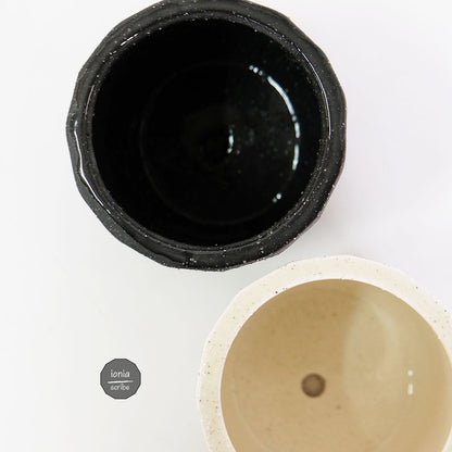 植木鉢 おしゃれ 陶器鉢  イオニアスクリープ10 受皿付 径10.5cm 高11cm  Mサイズ ホワイト グレー 底穴あり