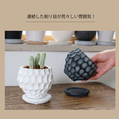 植木鉢 かわいい カイヤボールS 受皿付 セメント鉢