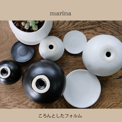 植木鉢 おしゃれ マリナ受皿付 ss-M 陶器  和風  セラミック 釉薬 径8cm 高6cm 底穴あり コノフィツム ミニサボテン