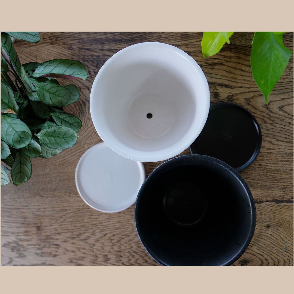 植木鉢 マルグリット15 受皿付 ポット セラミック 釉薬 径16cm 高12cm 底穴あり