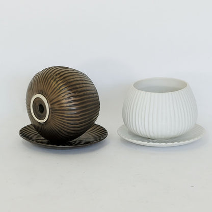 植木鉢 おしゃれ 陶器鉢 ラピスボウル10 受皿付 セラミック 釉薬 径10.5cm 高7.5cm 底穴あり