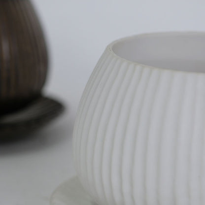 植木鉢 おしゃれ 陶器鉢 ラピスボウル10 受皿付 セラミック 釉薬 径10.5cm 高7.5cm 底穴あり