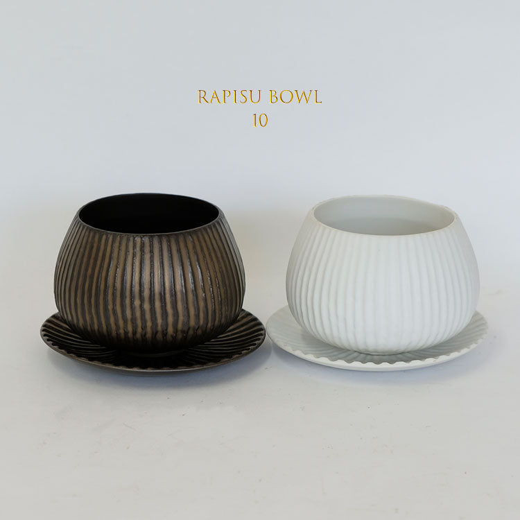 植木鉢 おしゃれ 陶器鉢 ラピスボウル10 受皿付 セラミック 釉薬 径10.5cm 高7.5cm 底穴あり