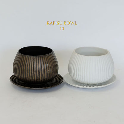 植木鉢 おしゃれ 陶器鉢 ラピスボウル10 受皿付 セラミック 釉薬 径10.5cm 高7.5cm 底穴あり