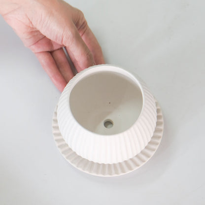 植木鉢 おしゃれ 陶器鉢 ラピスボウル10 受皿付 セラミック 釉薬 径10.5cm 高7.5cm 底穴あり