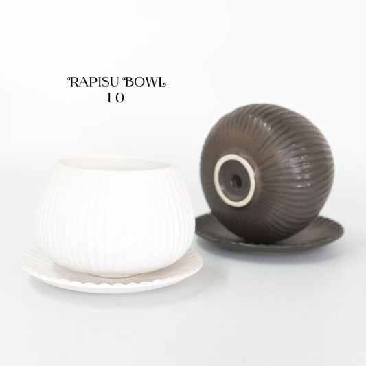 植木鉢 おしゃれ 陶器鉢 ラピスボウル10 受皿付 セラミック 釉薬 径10.5cm 高7.5cm 底穴あり