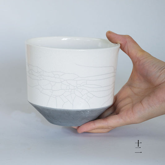 植木鉢 陶器 ずいうん 瑞雲十ニ 花器 和鉢 貫入り おしゃれ 盆栽 径12cm 高10.5cm 底穴あり