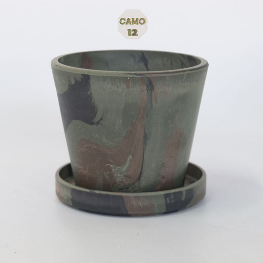 プラ鉢  カモフラージュポット 12 受皿付 径12cm 高さ10cm black plastic pot 4号 アガベ コーデックス サボテン