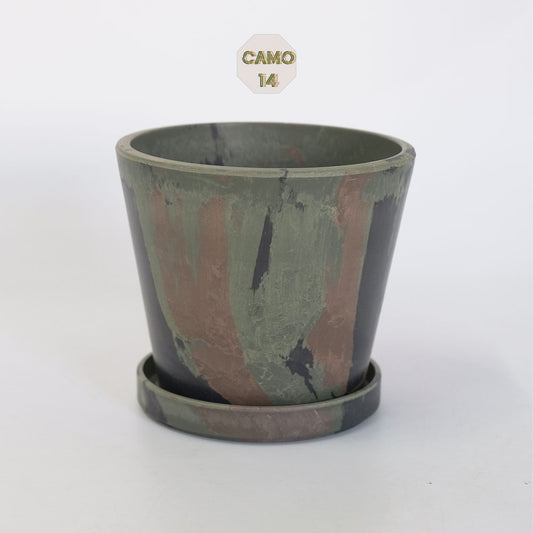 プラ鉢  カモフラージュポット 14 受皿付 迷彩柄 CAMO 径14cm 高さ12cm コーデックス アガベ