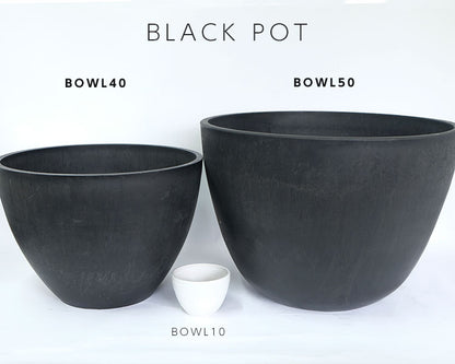 bowl 40 植木鉢 プラ鉢 ブラックポット  サボテン 頑丈 おしゃれ 塊根植物 多肉 黒プラスチック鉢 白 灰 black plastic pot 径40cm 高さ28cm
