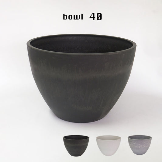 bowl 40 植木鉢 プラ鉢 ブラックポット  サボテン 頑丈 おしゃれ 塊根植物 多肉 黒プラスチック鉢 白 灰 black plastic pot 径40cm 高さ28cm
