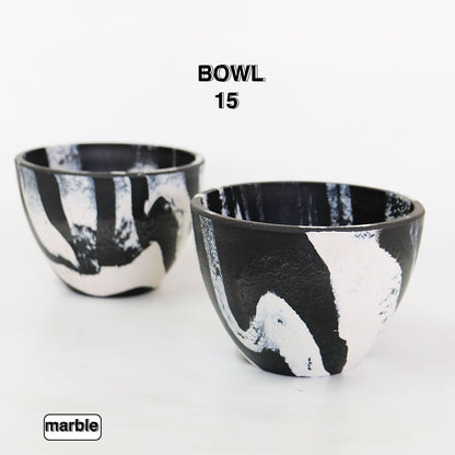 黒プラ鉢 bowl 15 マーブル 塊根植物 多肉 黒プラスチック鉢 ヘルメット コーデックス アガベ 径15cm 高さ11cm