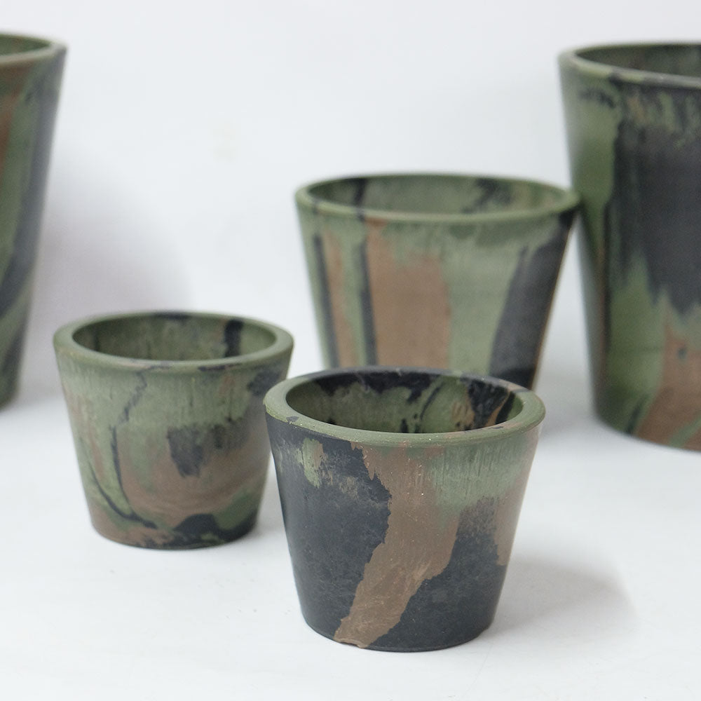 プラ鉢  カモフラージュポット20 受皿付 迷彩柄 CAMO 径20cm 高さ18cm スタンダード