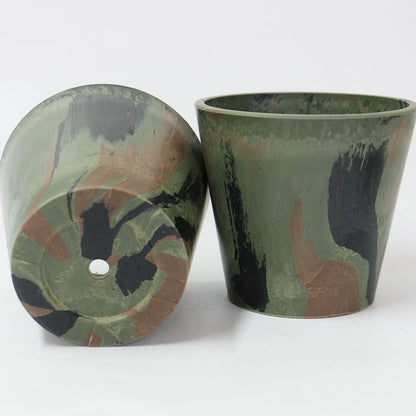 プラ鉢  カモフラージュポット20 受皿付 迷彩柄 CAMO 径20cm 高さ18cm スタンダード