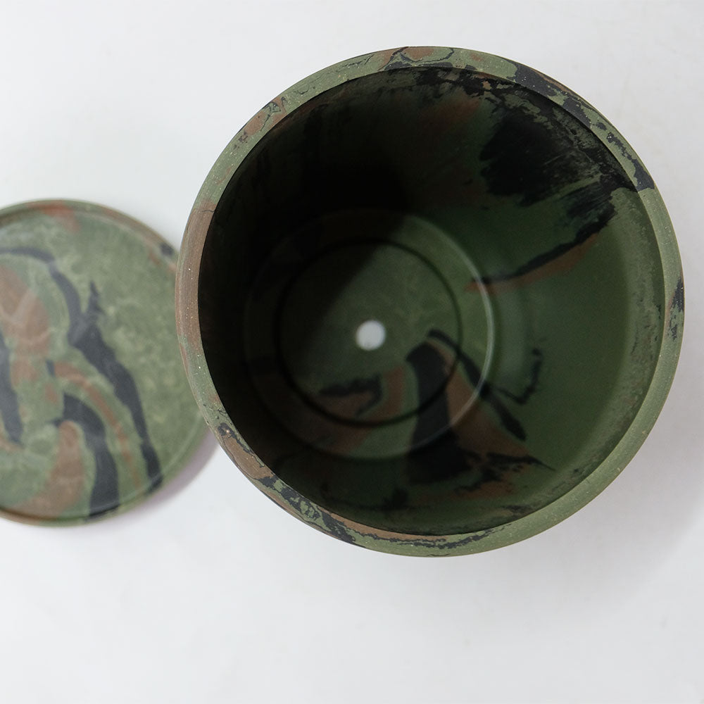 プラ鉢  カモフラージュポット20 受皿付 迷彩柄 CAMO 径20cm 高さ18cm スタンダード