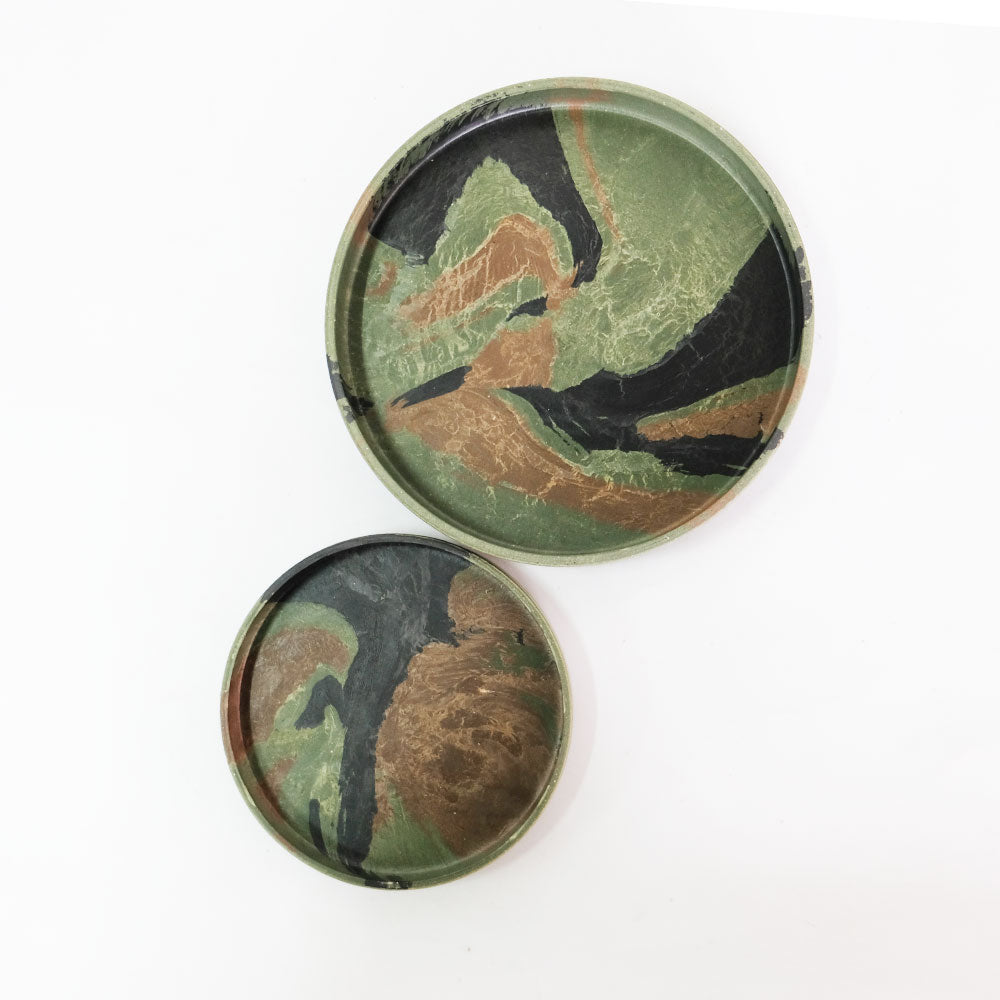 植木鉢用 プラスチック 受皿16cm カモフラージュ柄 樹脂製 ブラックポット用 迷彩柄 CAMO