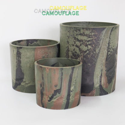 迷彩シリンダーポット20 植木鉢 プラ鉢 CAMO サボテン 頑丈 おしゃれ 塊根植物 多肉 コーデックス 径20cm 高さ18cm プラスチック鉢