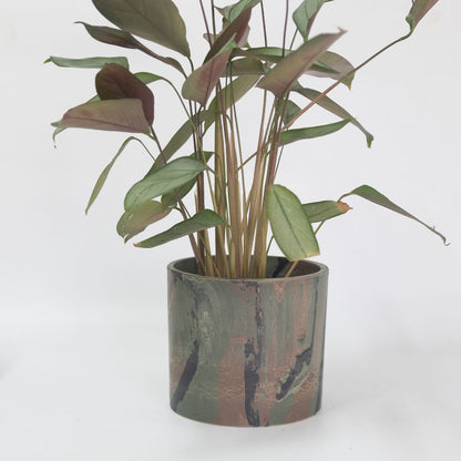 迷彩シリンダーポット16 植木鉢 プラ鉢 CAMO サボテン 頑丈 おしゃれ 塊根植物 多肉 コーデックス 径16cm 高さ14cm プラスチック鉢