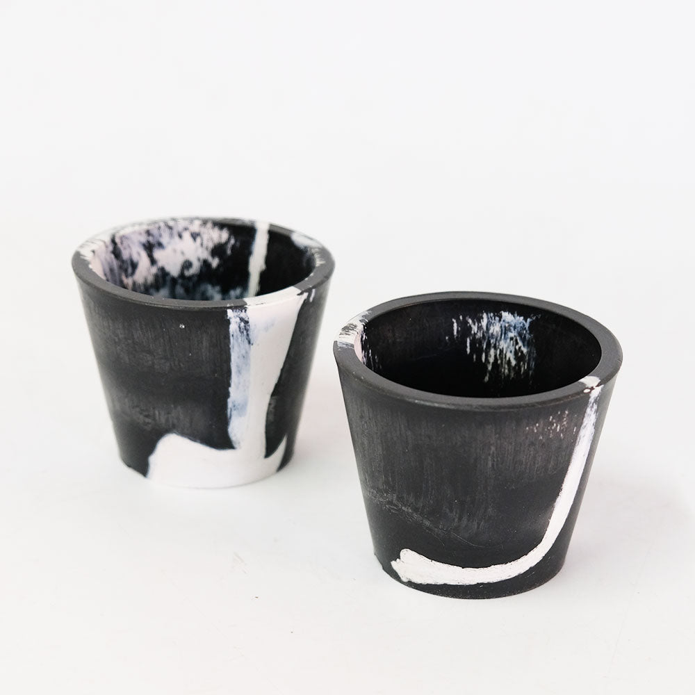 植木鉢 プラ鉢 おしゃれ 軽い プラポット mini 8 マーブル 頑丈 塊根植物 多肉 黒プラスチック鉢  コーデックス