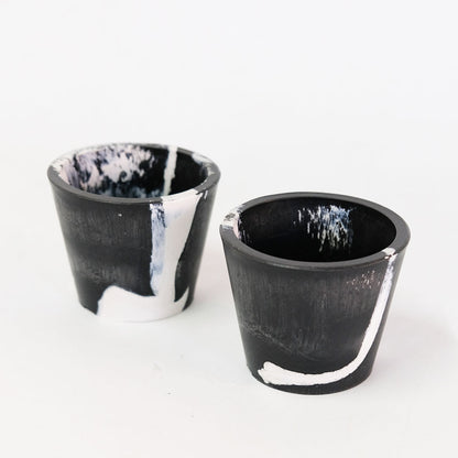 植木鉢 プラ鉢 おしゃれ 軽い プラポット mini 8 マーブル 頑丈 塊根植物 多肉 黒プラスチック鉢  コーデックス