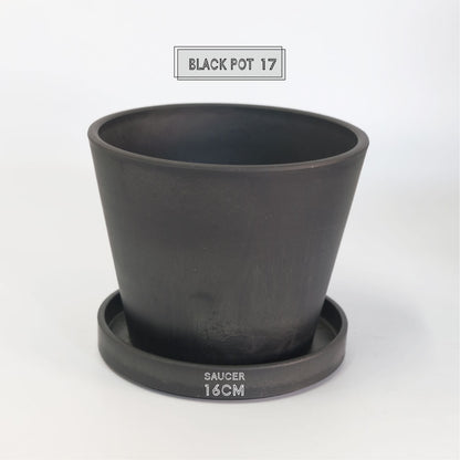 植木鉢 ブラックポット17 black plastic pot 頑丈 おしゃれ 塊根植物 多肉 黒プラスチック鉢 径17cm 高さ13.5cm スタンダード