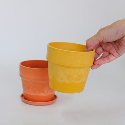 植木鉢 おしゃれ 軽い プラ鉢 ソリッド10 受皿付 3号鉢 プラスチック カラフル プランター 鉢径10cm 高さ9.5cm プランツポット かわいい