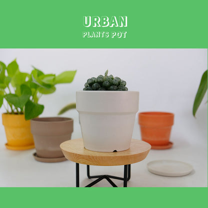 植木鉢 おしゃれ 軽い プラ鉢 ソリッド10 受皿付 3号鉢 プラスチック カラフル プランター 鉢径10cm 高さ9.5cm プランツポット かわいい