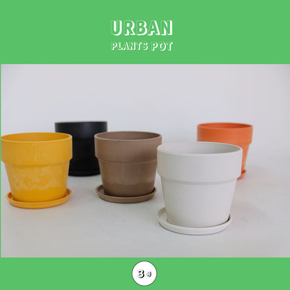 植木鉢 おしゃれ 軽い プラ鉢 ソリッド10 受皿付 3号鉢 プラスチック カラフル プランター 鉢径10cm 高さ9.5cm プランツポット かわいい