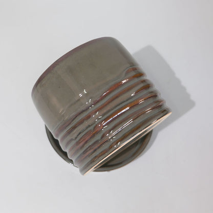 陶器鉢おしゃれ Raffinato Spiral pot  底穴あり セラミック鉢 径12.5cm 高10.5cm