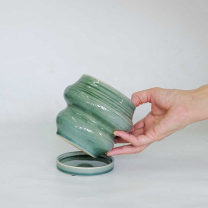 植木鉢おしゃれ rafinato Narrow 12 受皿付 径12cm 高11cm 底穴あり