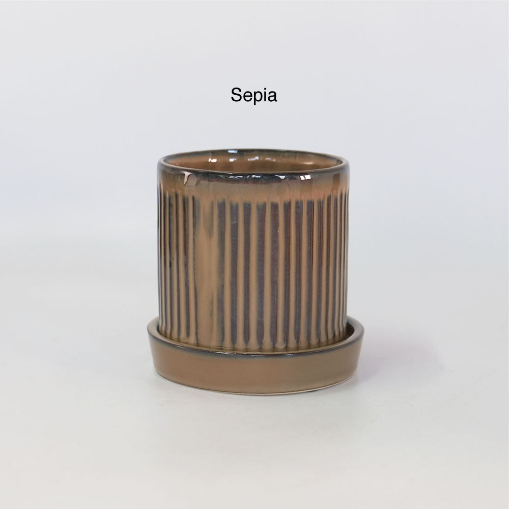 陶器鉢 おしゃれ Raffinato Streak pot  底穴あり セラミック鉢 径10.5cm 高10.5cm
