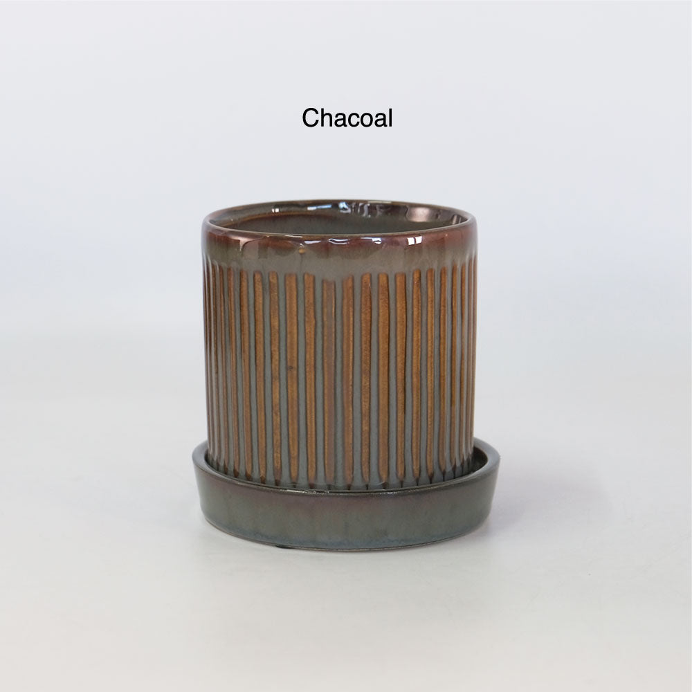 陶器鉢 おしゃれ Raffinato Streak pot  底穴あり セラミック鉢 径10.5cm 高10.5cm