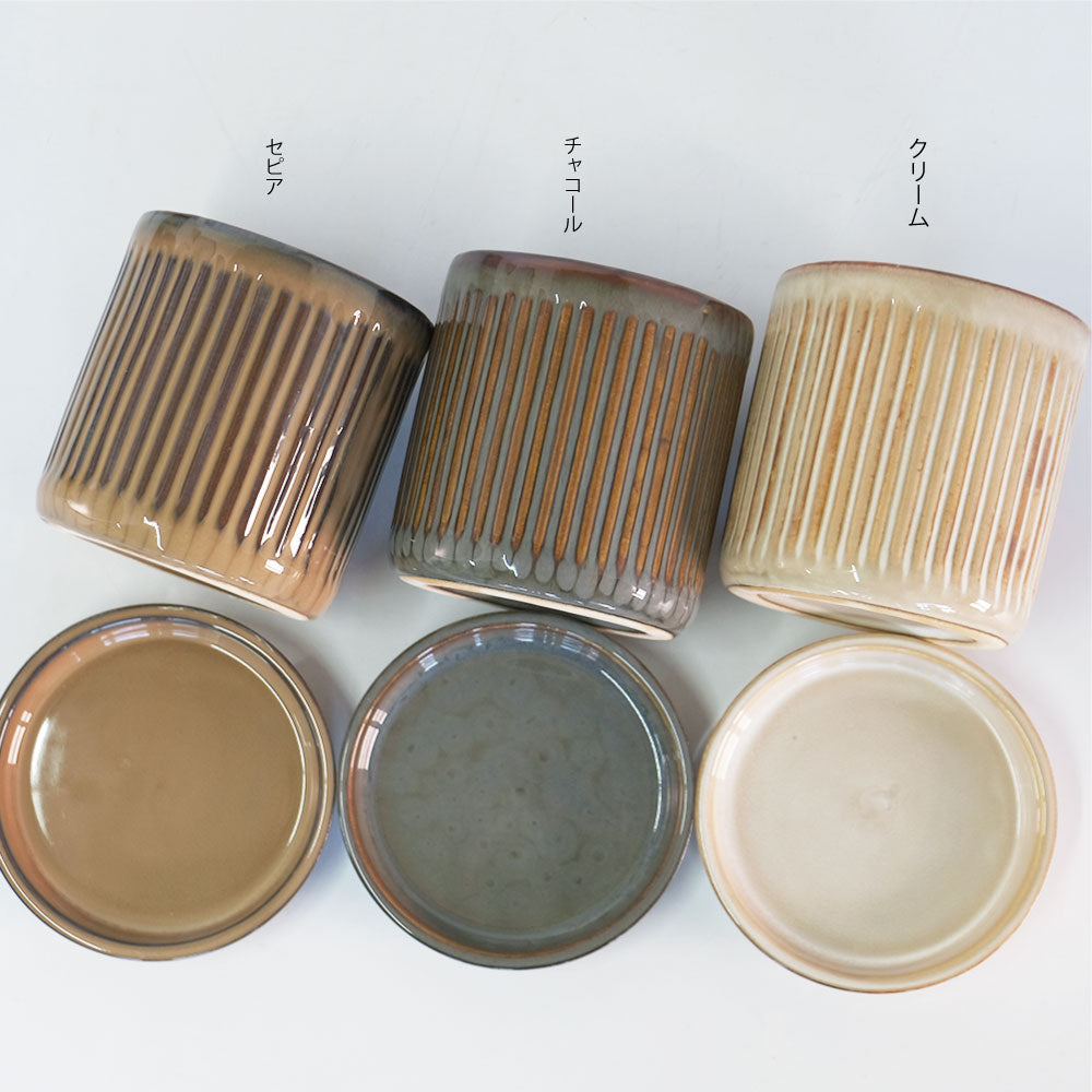 陶器鉢 おしゃれ Raffinato Streak pot  底穴あり セラミック鉢 径10.5cm 高10.5cm