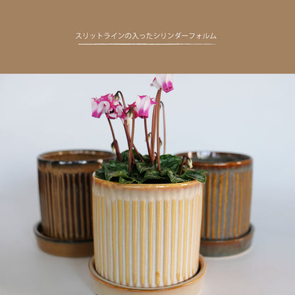 陶器鉢 おしゃれ Raffinato Streak pot  底穴あり セラミック鉢 径10.5cm 高10.5cm
