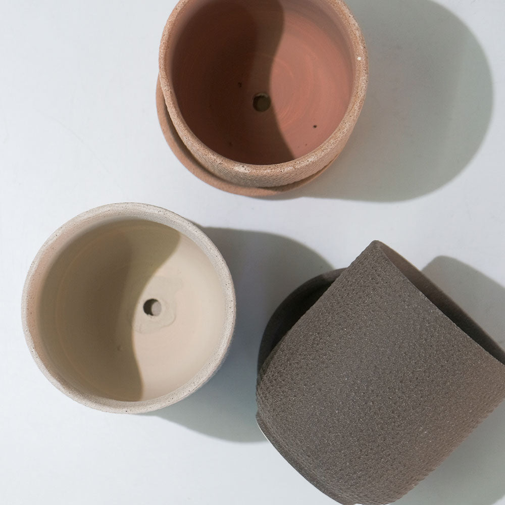 陶器鉢 おしゃれ sabia pot  底穴あり セラミック鉢 径10.5cm 高11cm