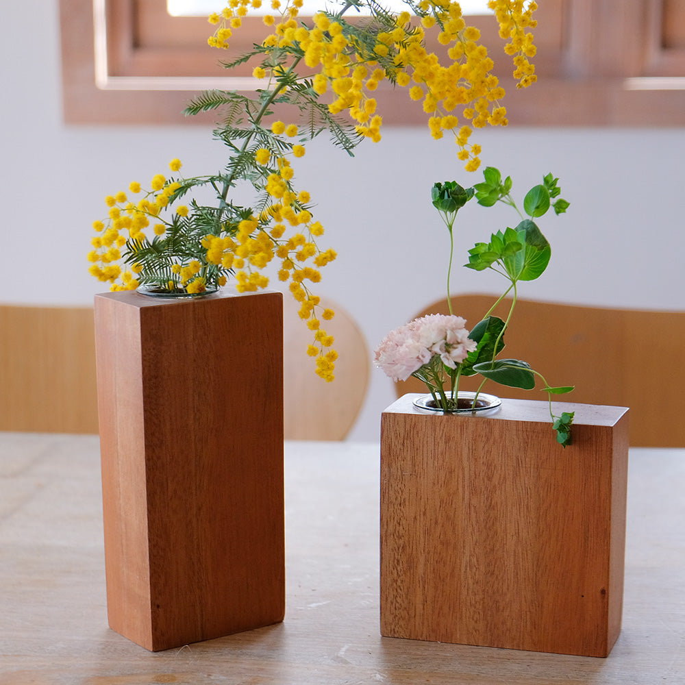 WOOD フラワーベース フラワーベース 花瓶 一輪挿し おしゃれ ミニサイズ