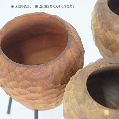 3lgs teak pot チークポット stem おしゃれ 鉢カバー 木製 アイアン