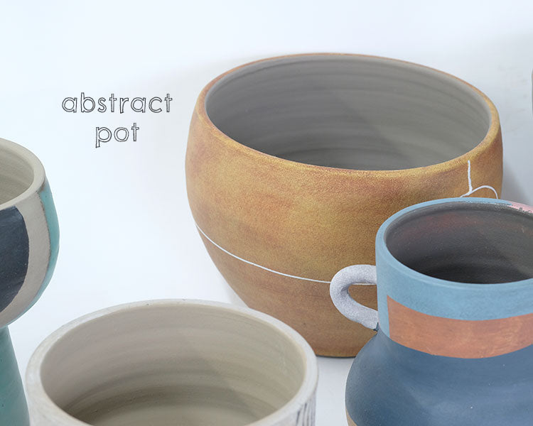 abstract jar 16 懸崖3号鉢用 プリミティブ テラコッタ かわいい stem