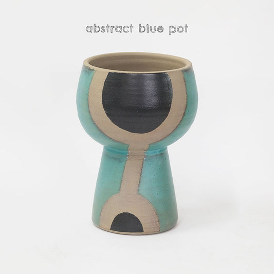 abstract blue pot 黒ポリポット用 プリミティブ テラコッタ かわいい stem