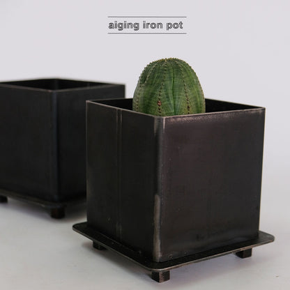 鉄製鉢カバー エイジングアイアンポット 植木鉢 おしゃれ 観葉植物 小物入れ かわいい 鉄製鉢カバー stem