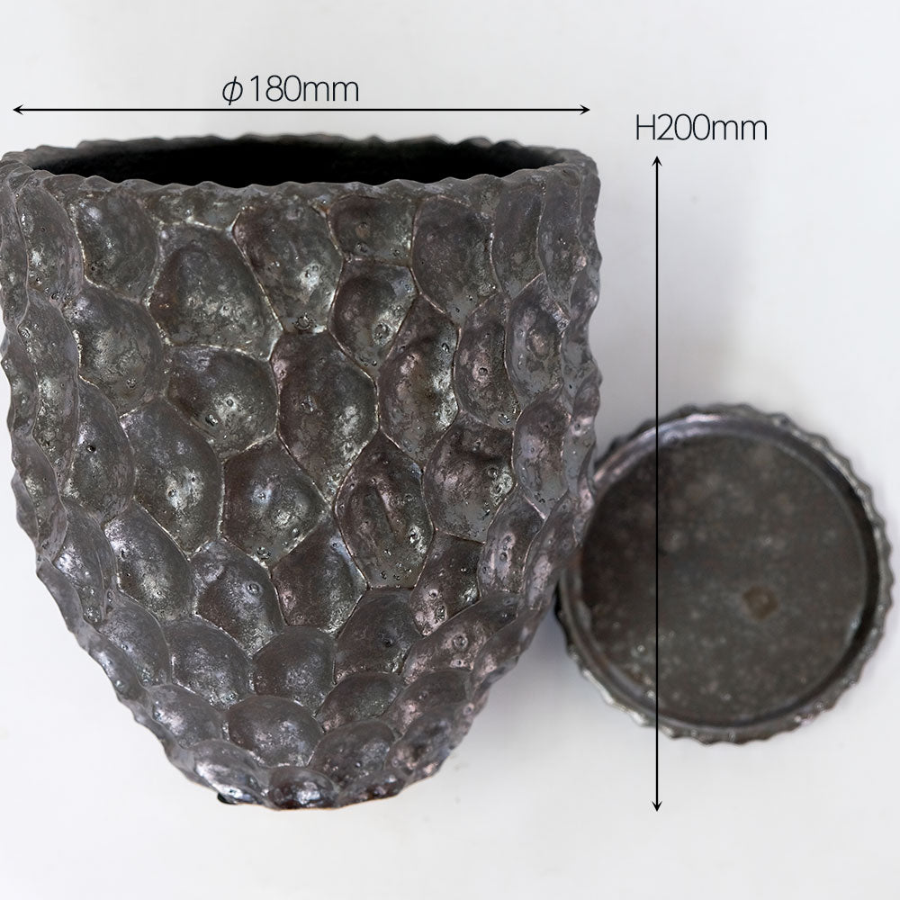 植木鉢  bitter long pot 陶器 おしゃれ 径18cm 高20cm 底穴あり