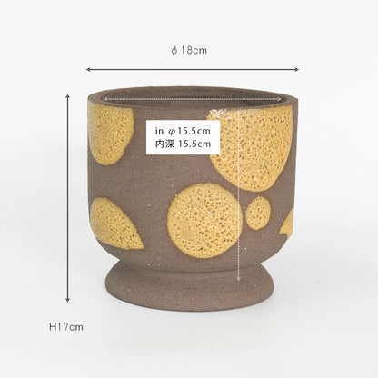 植木鉢 Coffee Clay Pot 陶器 おしゃれ ポップ 鉢カバー 懸崖４号鉢用 径18cm 高さ17cm 底穴なし